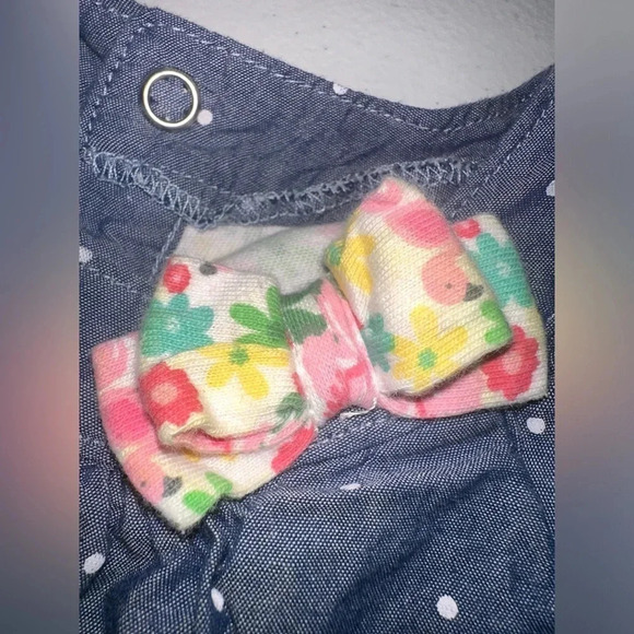 Child Of Mine toddler Girls 18m Polka Dot Floral One Piece Dress Romper - Picture 6 of 7